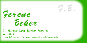 ferenc beker business card